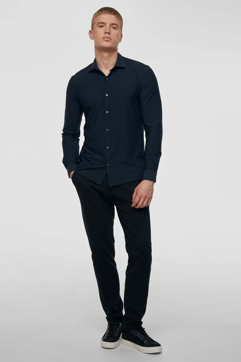 Skin Fit Overhemd | Donkerblauw