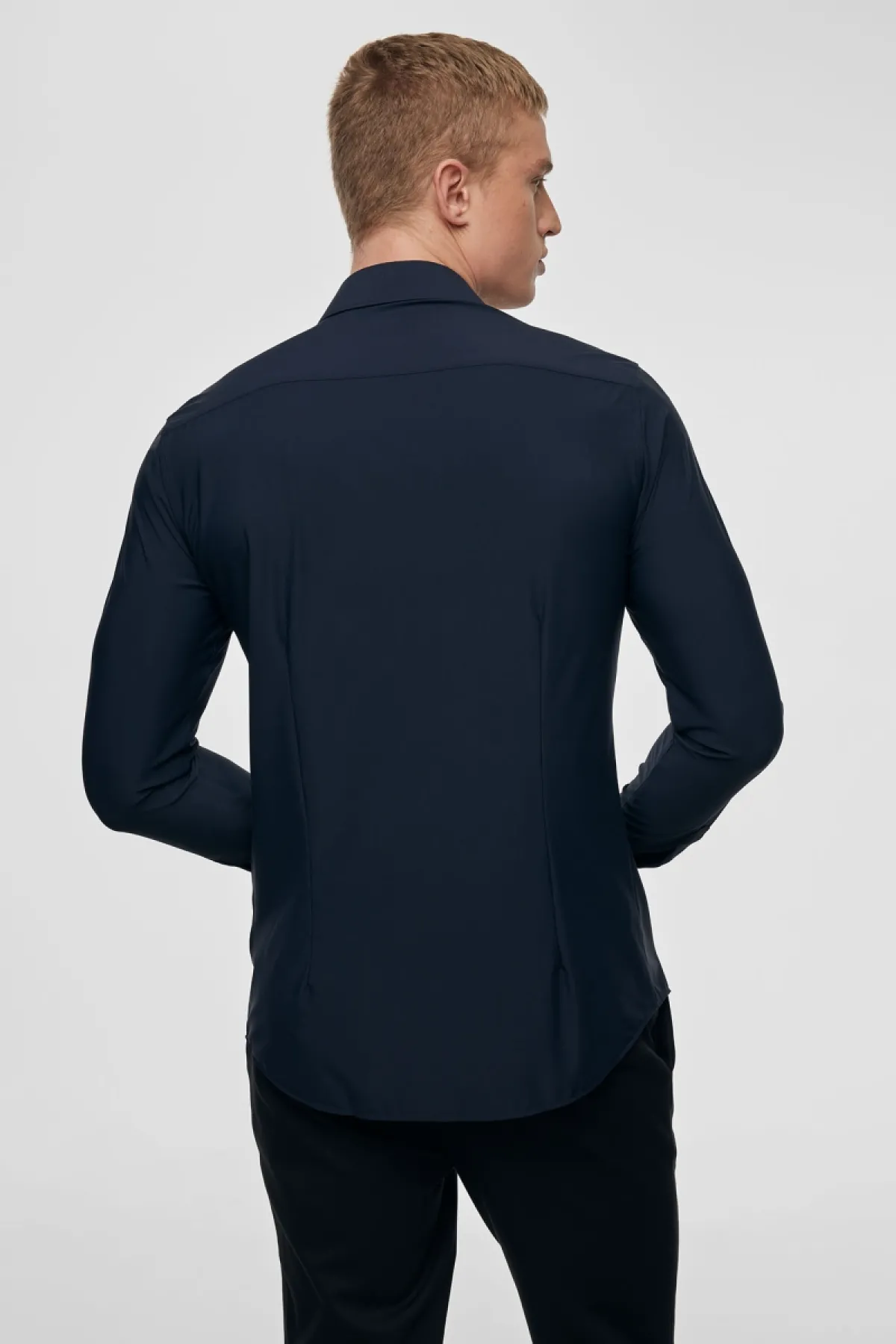 Skin Fit Overhemd | Donkerblauw