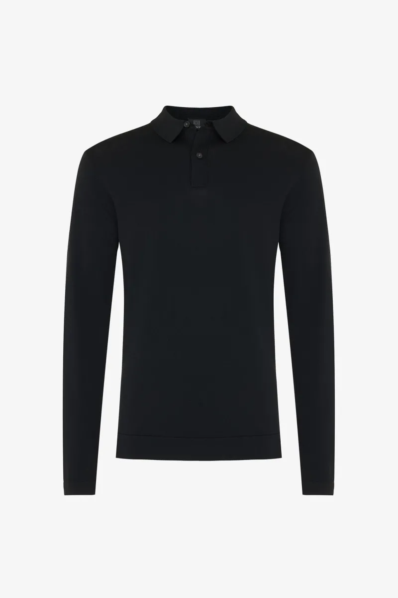 Cool dry Longsleeve Polo | Zwart