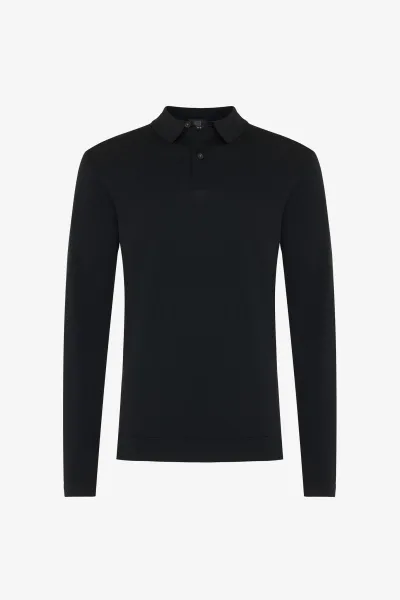 Cool dry Longsleeve Polo | Zwart