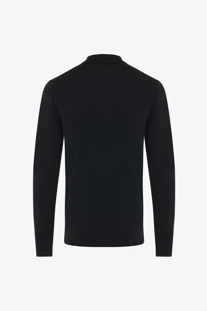 Cool dry Longsleeve Polo | Zwart