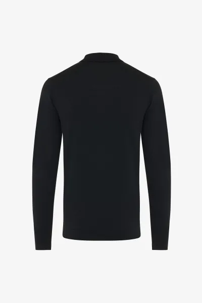 Cool dry Longsleeve Polo | Zwart