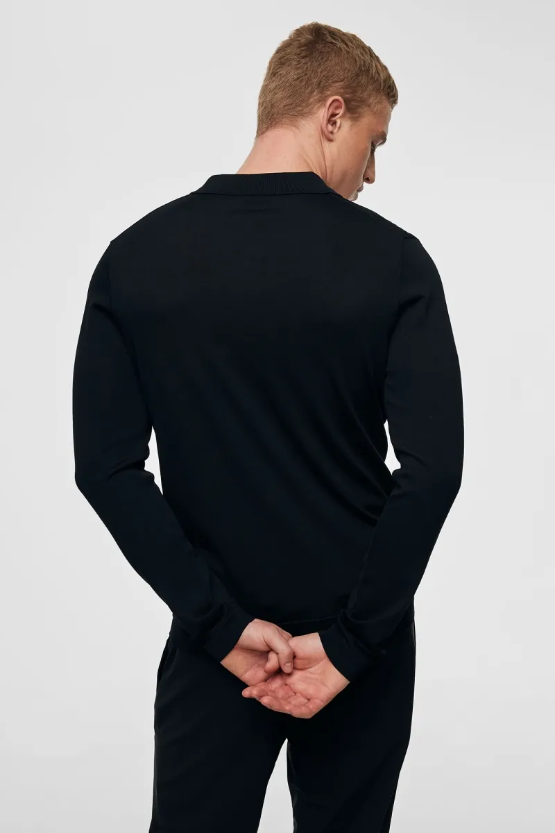 Cool dry Longsleeve Polo | Zwart