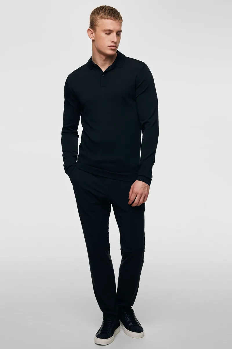 Cool dry Longsleeve Polo | Zwart