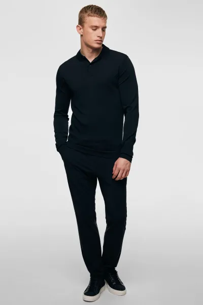Cool dry Longsleeve Polo | Zwart
