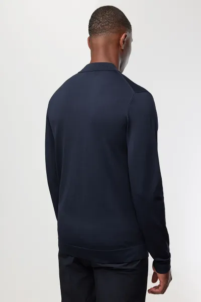 Cool dry Longsleeve Polo | Donkerblauw