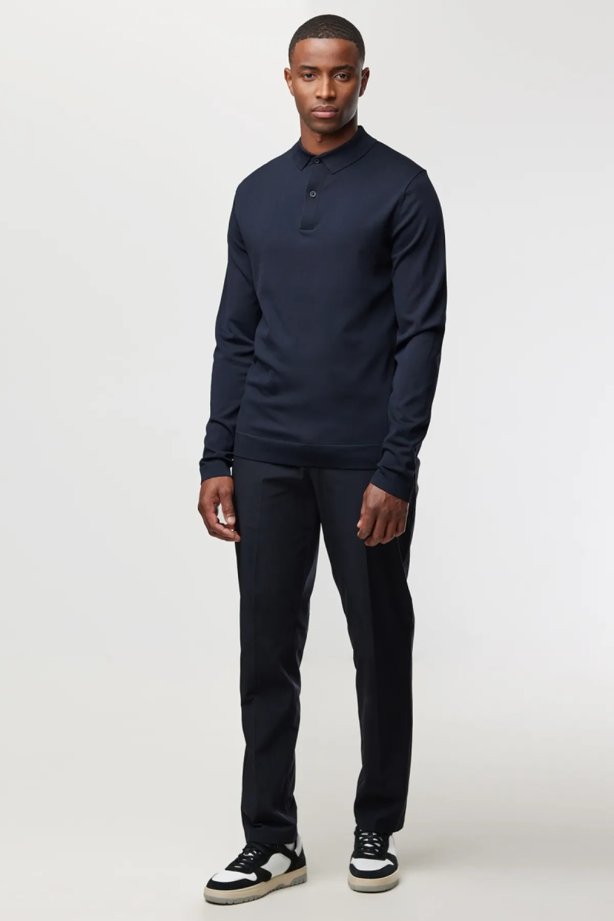 Cool dry Longsleeve Polo | Donkerblauw