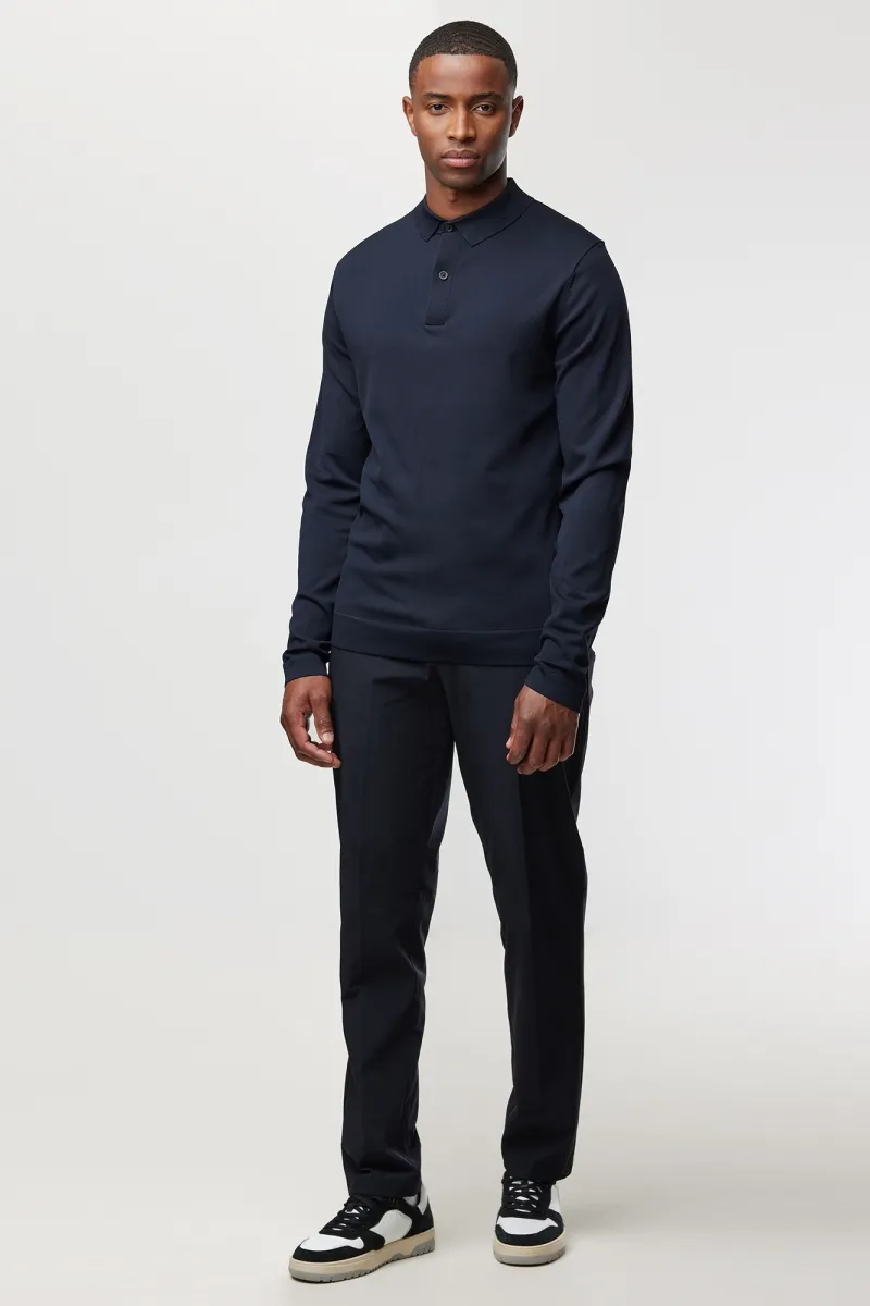 Cool dry Longsleeve Polo | Donkerblauw