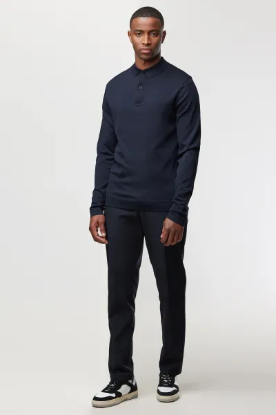 Cool dry Longsleeve Polo | Donkerblauw