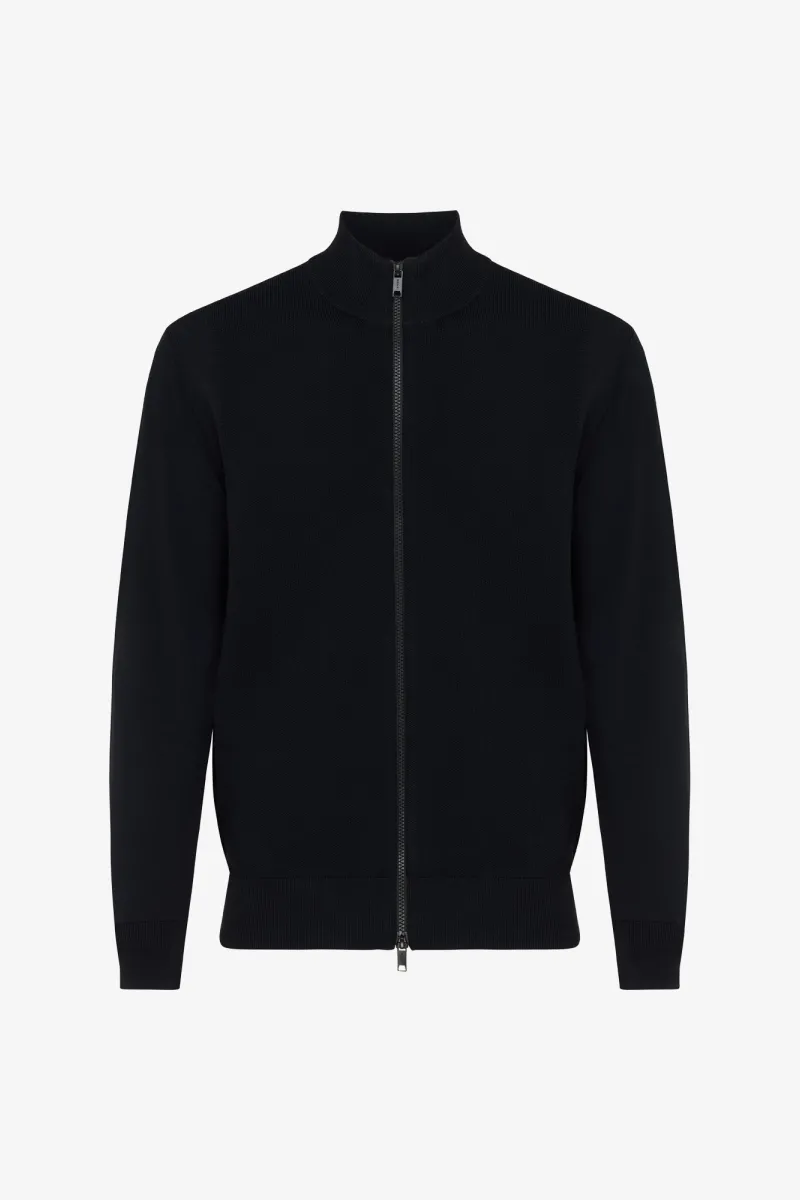 Cool Dry Zip Cardigan | Donkerblauw