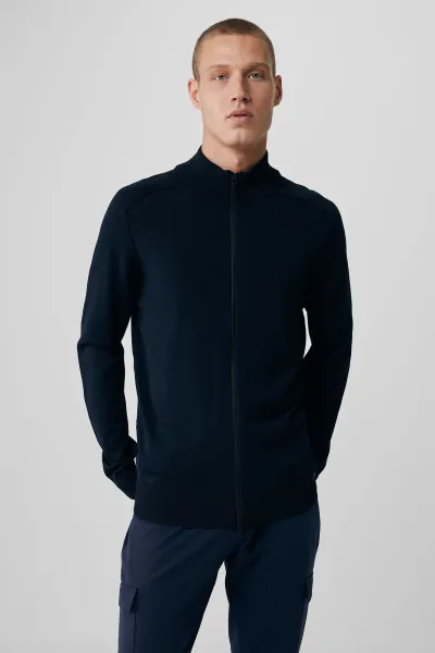 Cool dry cardigan zip | Zwart