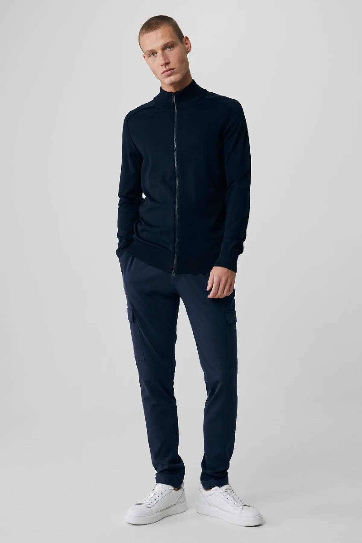 Cool dry cardigan zip | Zwart