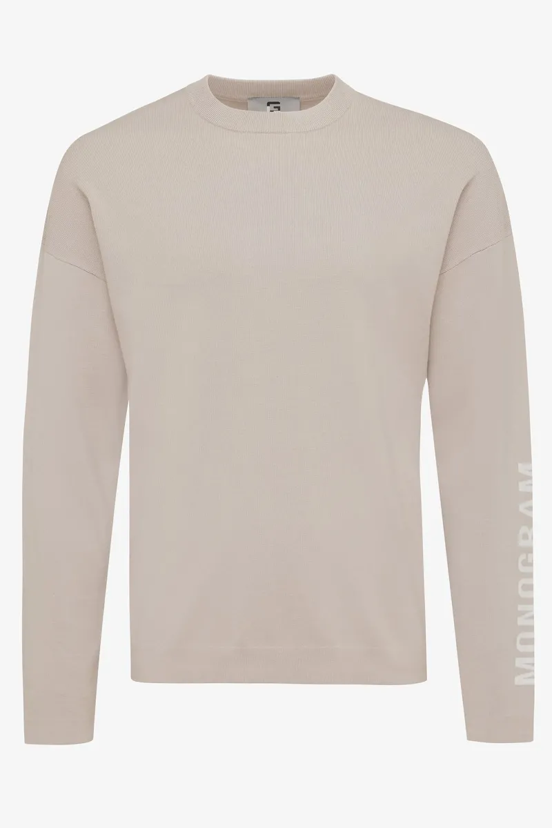 Monogram crewneck logo | beige