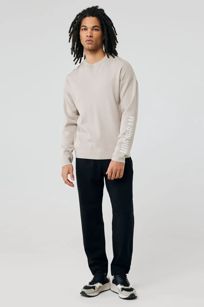 Monogram crewneck logo | Beige