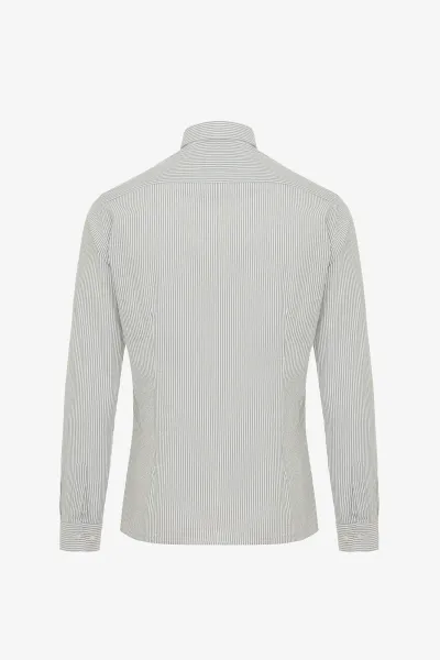 Shirt seersucker | Donkerbruin