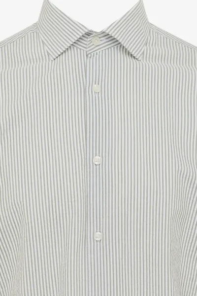 Shirt seersucker | Donkerbruin