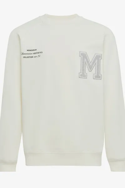 Monogram raglan crewneck | Off white