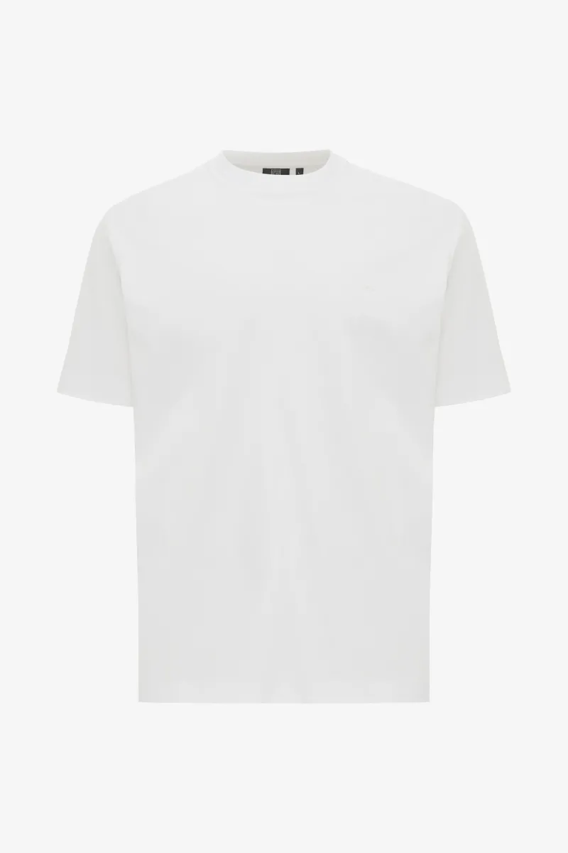 Gemerceriseerd T-shirt | Wit