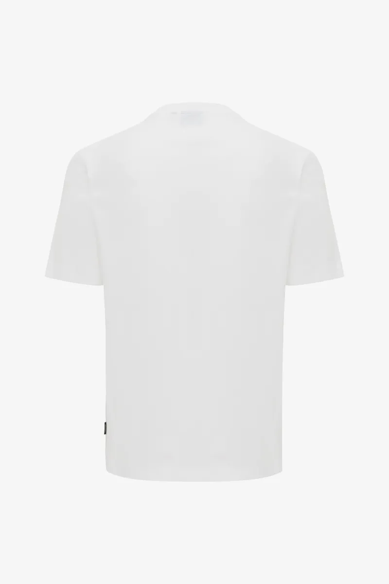 Gemerceriseerd T-shirt | Wit