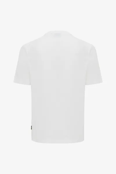 Gemerceriseerd T-shirt | Wit