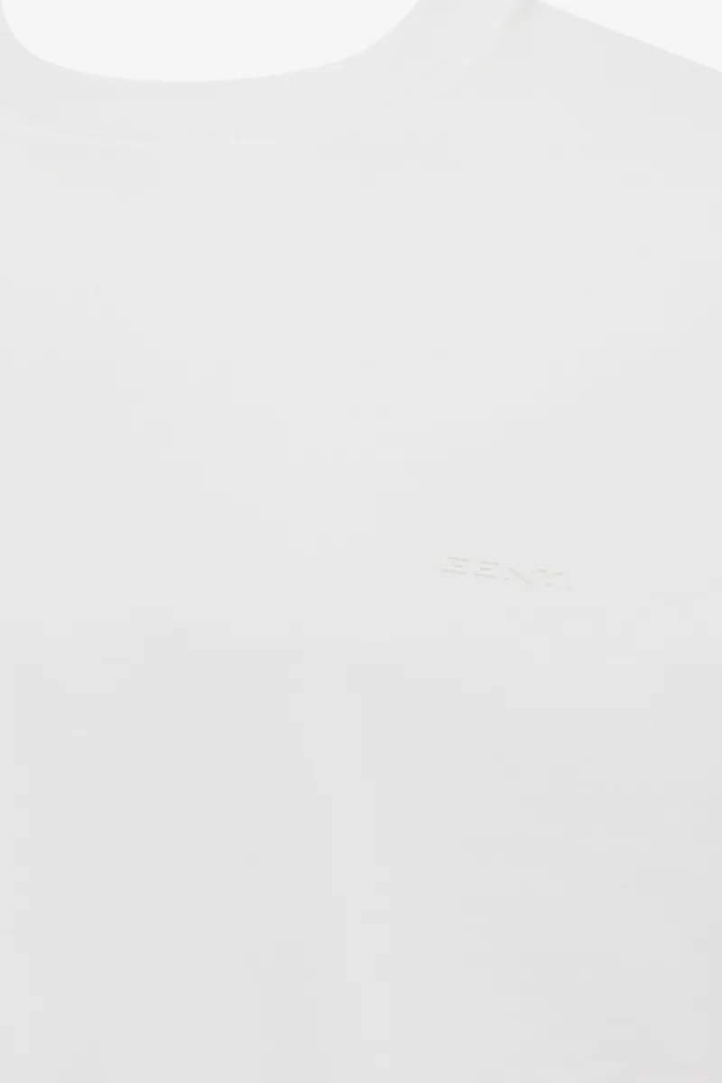 Gemerceriseerd T-shirt | Wit