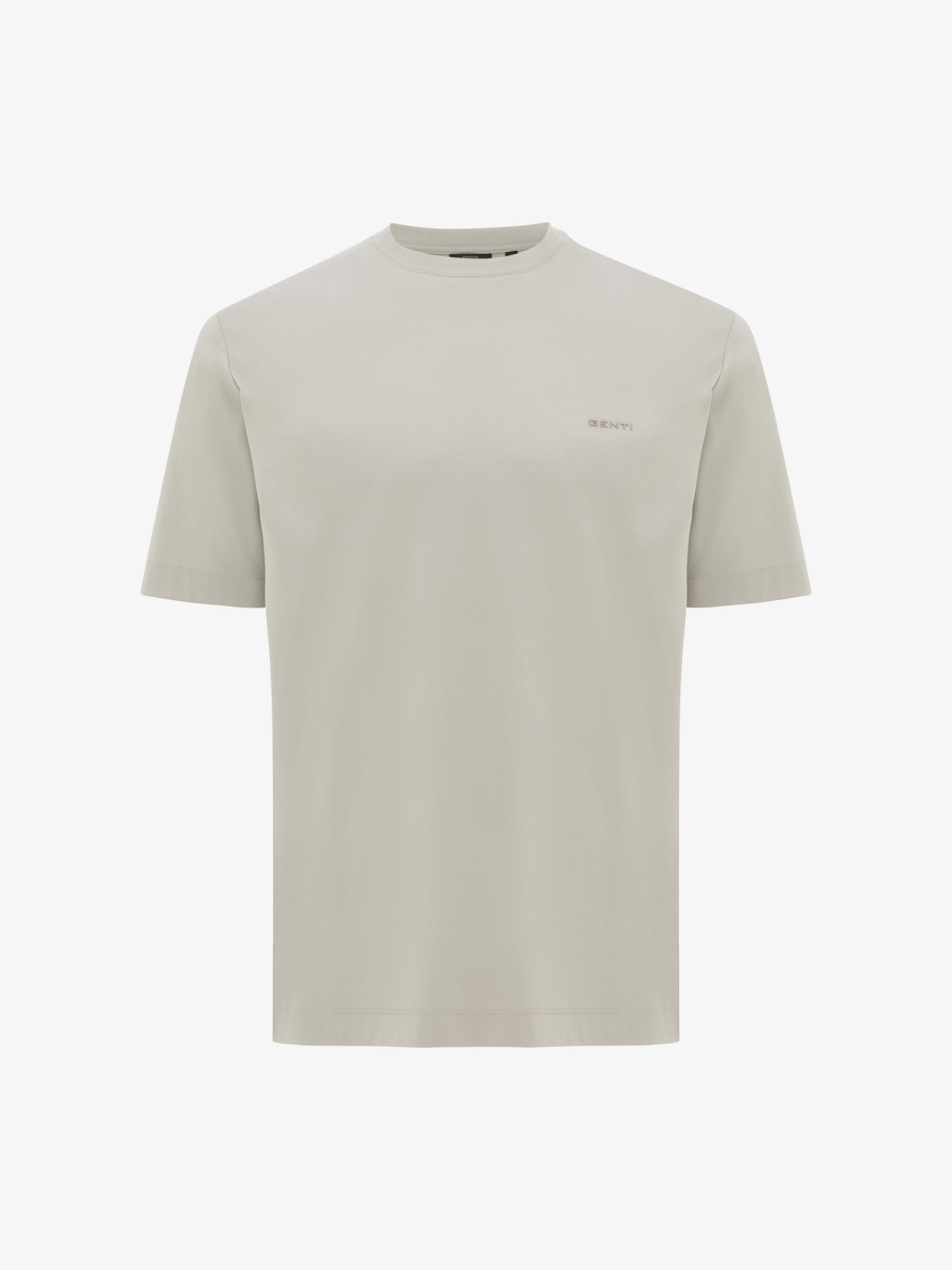Gemerceriseerd T-shirt | Beige | GENTI