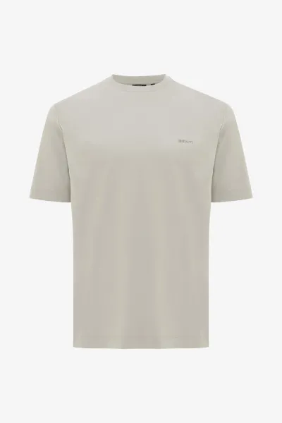 Gemerceriseerd T-shirt | Beige