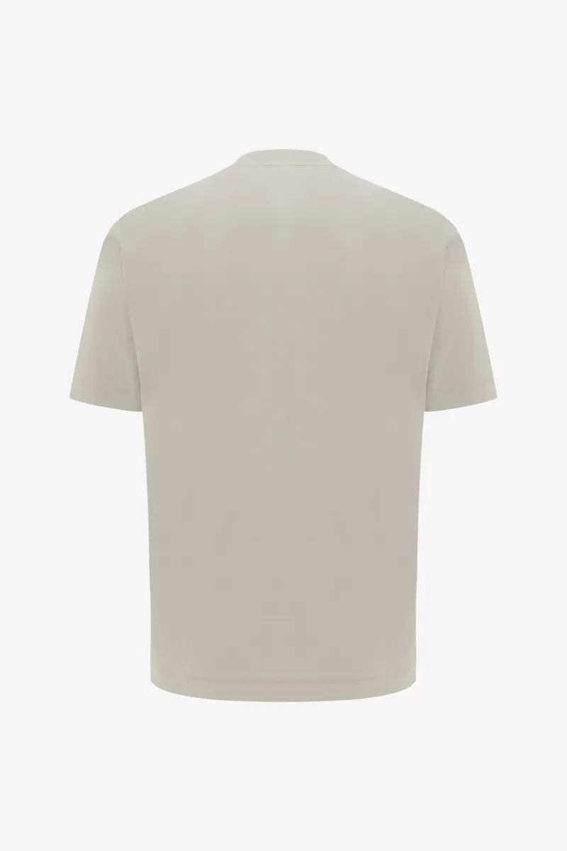 Gemerceriseerd T-shirt | Beige
