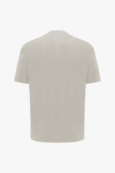 Gemerceriseerd T-shirt | Beige
