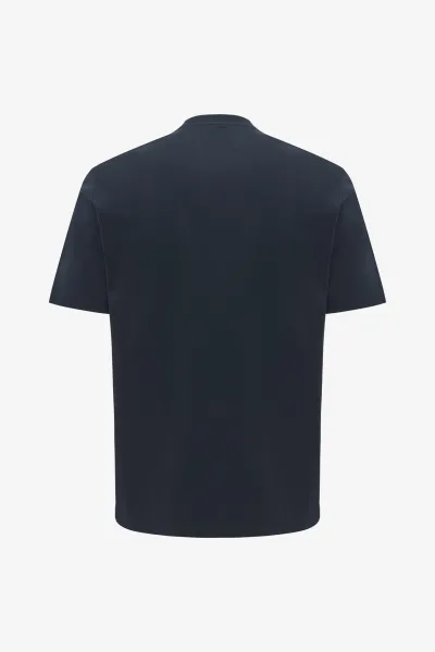 Gemerceriseerd T-shirt | Donkerblauw