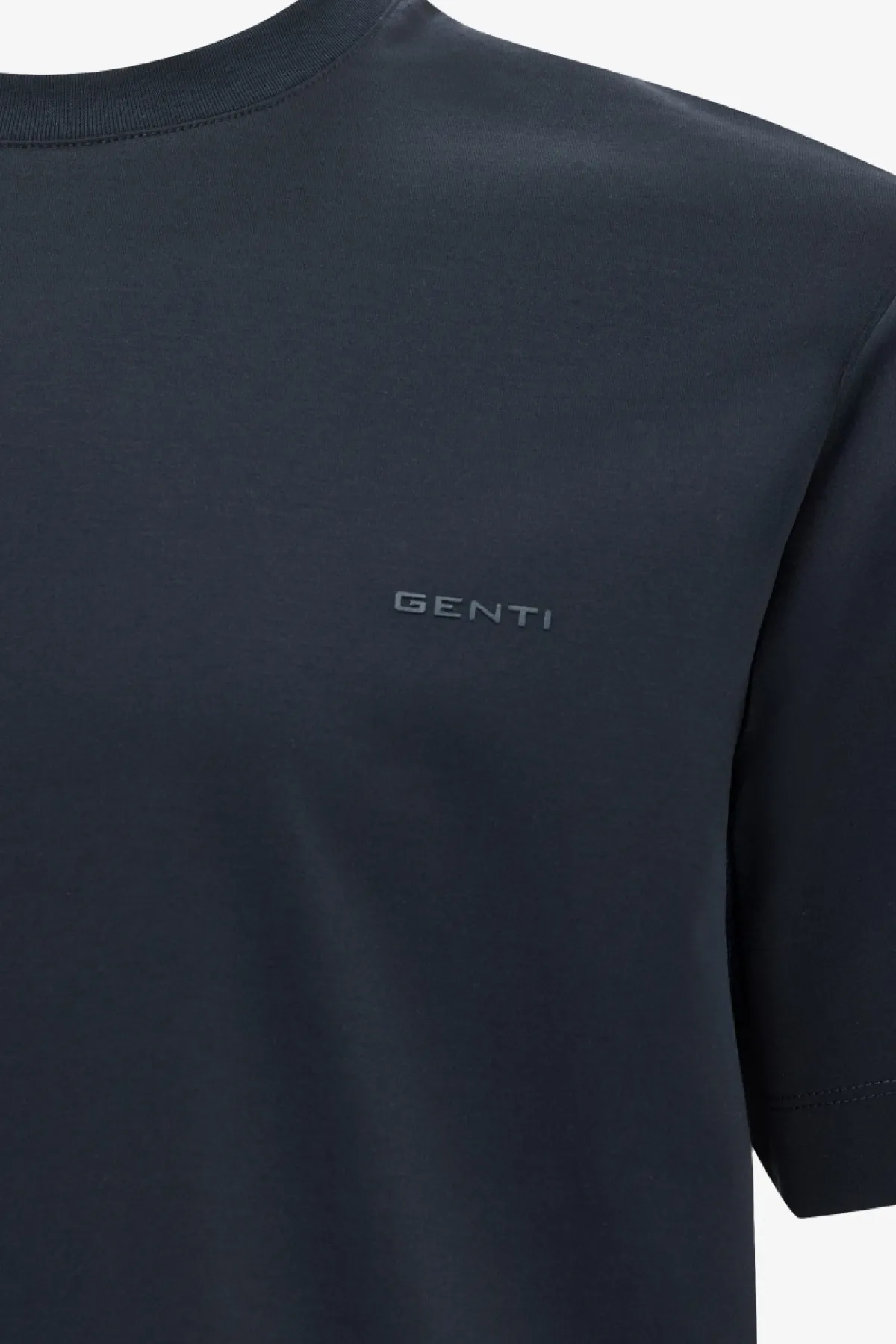 Gemerceriseerd T-shirt | Donkerblauw