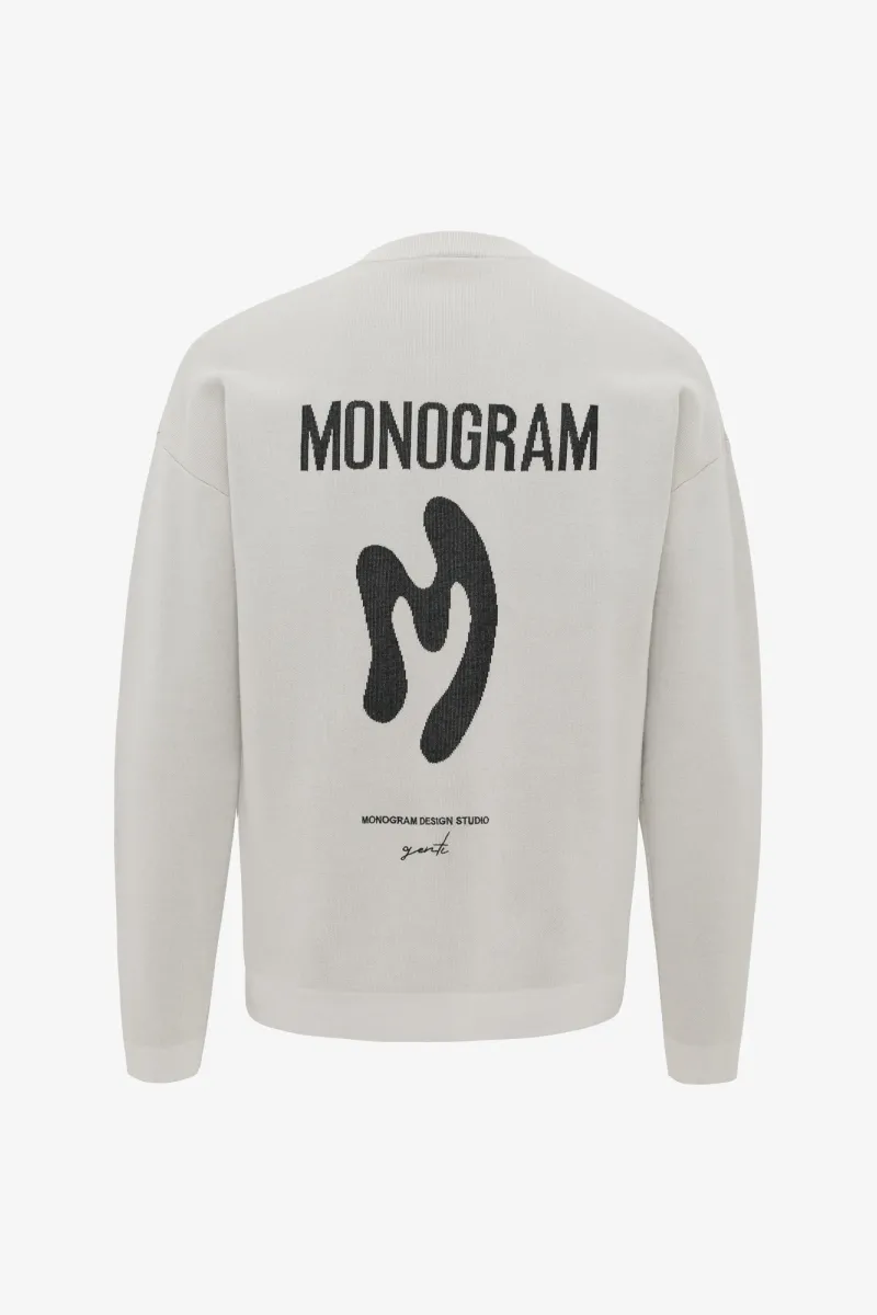 Monogram Trui Backprint | Ecru