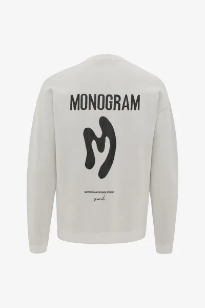 Monogram Trui Backprint | Ecru