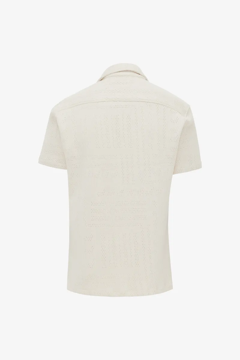 Monogram Overshirt | Ecru