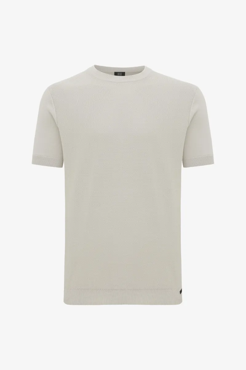 Structuur T-shirt | Beige