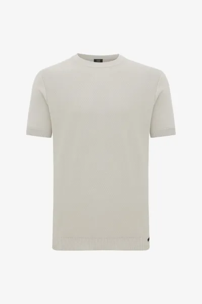 Structuur T-shirt | Beige