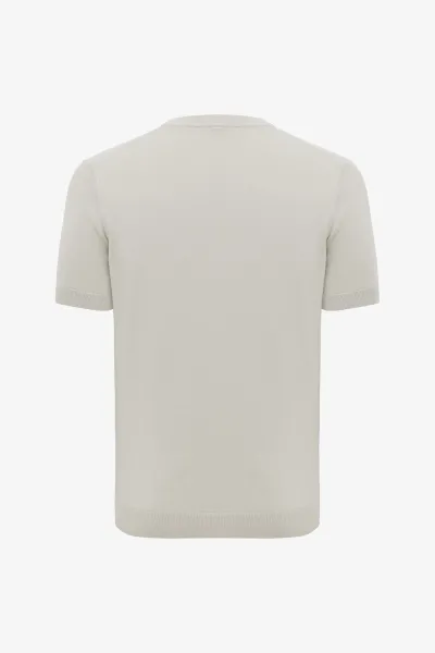 Structuur T-shirt | Beige