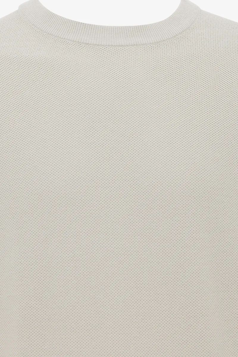 Structuur T-shirt | Beige