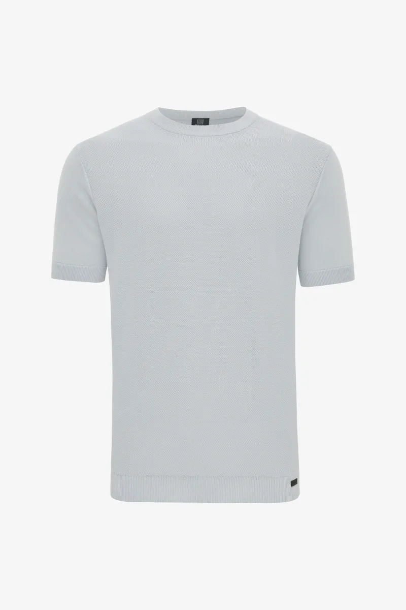 Structuur T-shirt | Lichtblauw
