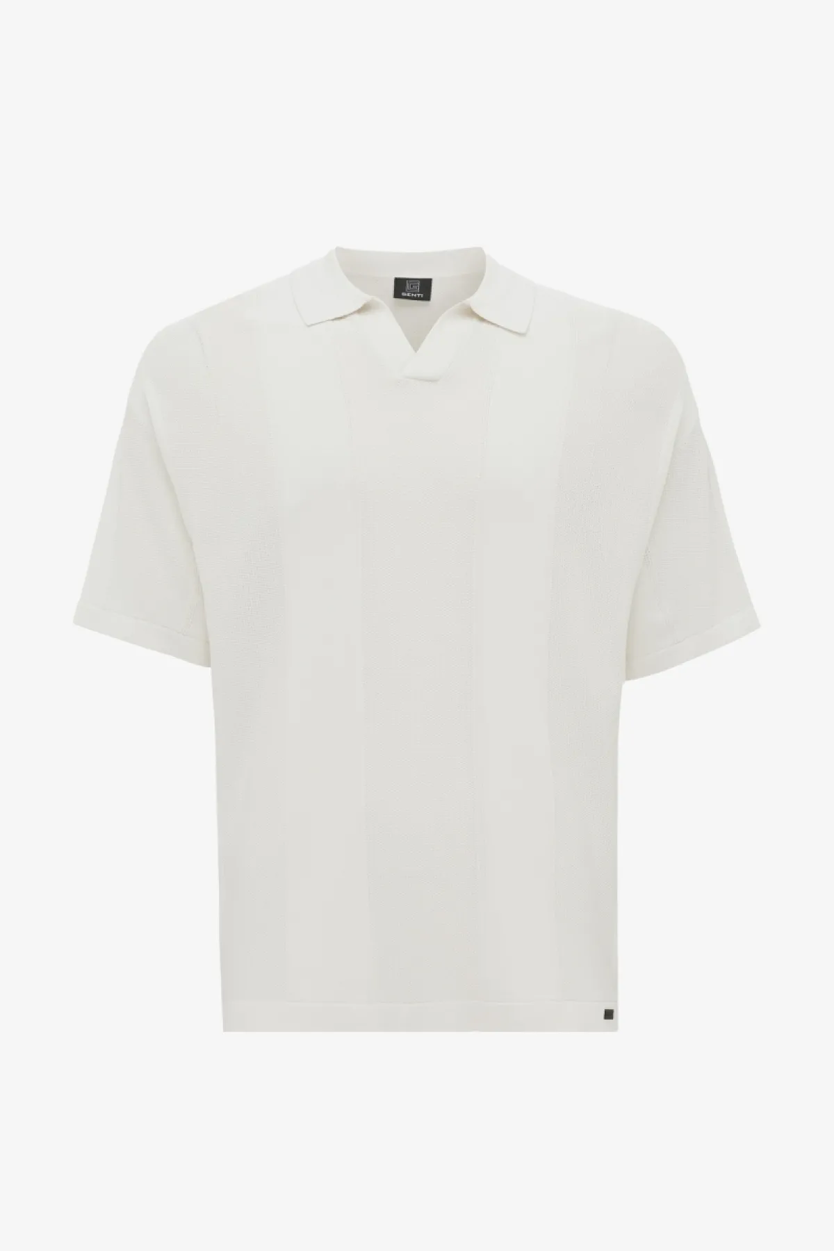 Gebreide Buttonless Polo | Off White