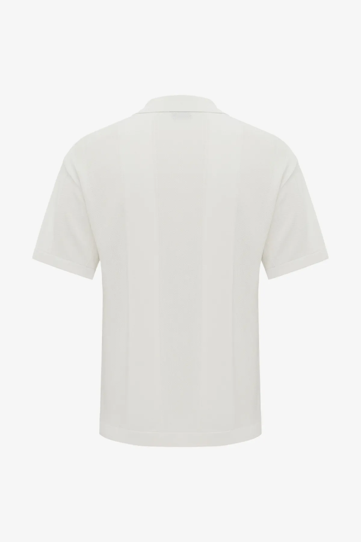 Gebreide Buttonless Polo | Off White