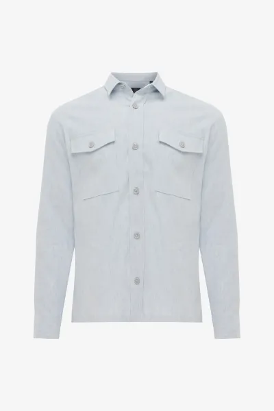 Linnen Overshirt | Lichtblauw