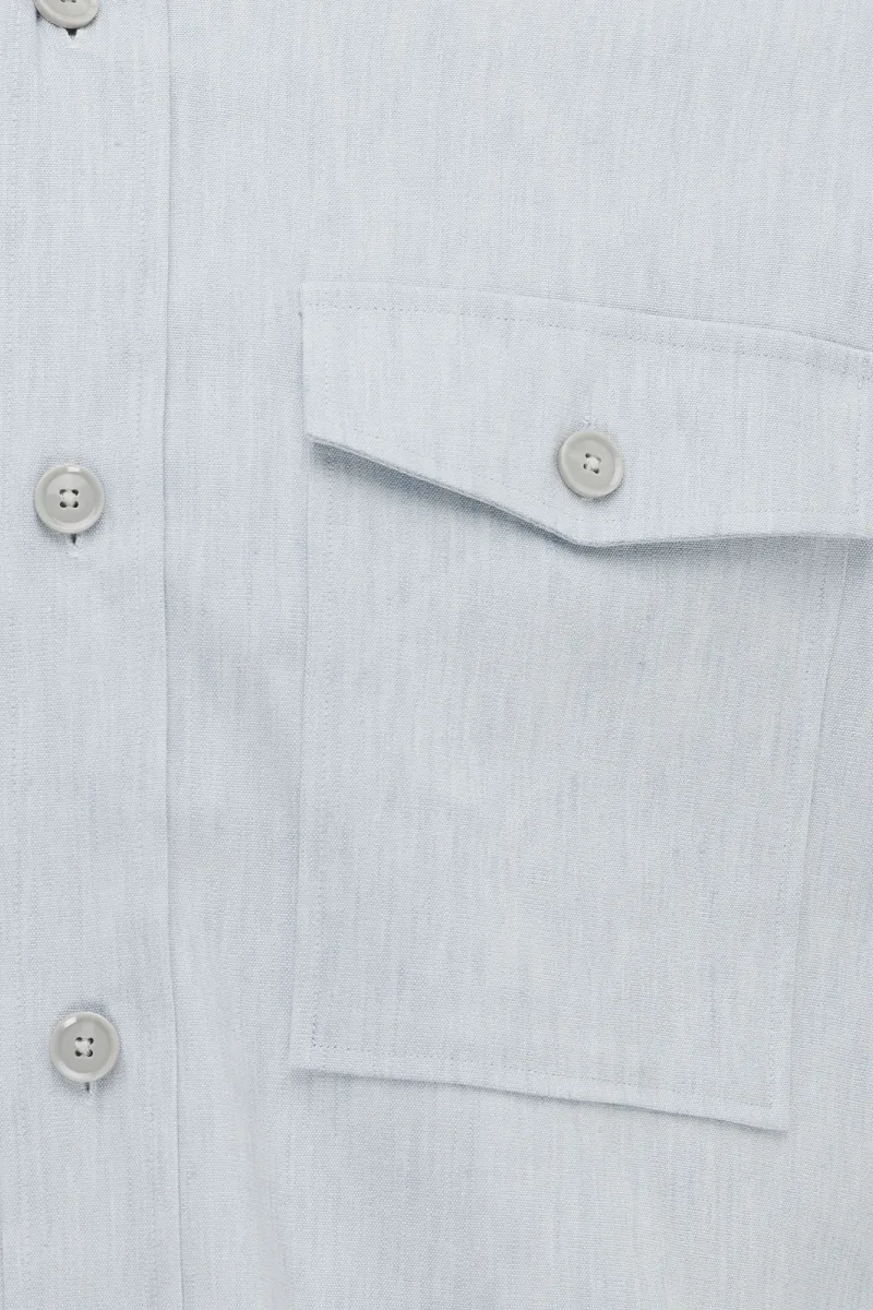 Linnen Overshirt | Lichtblauw