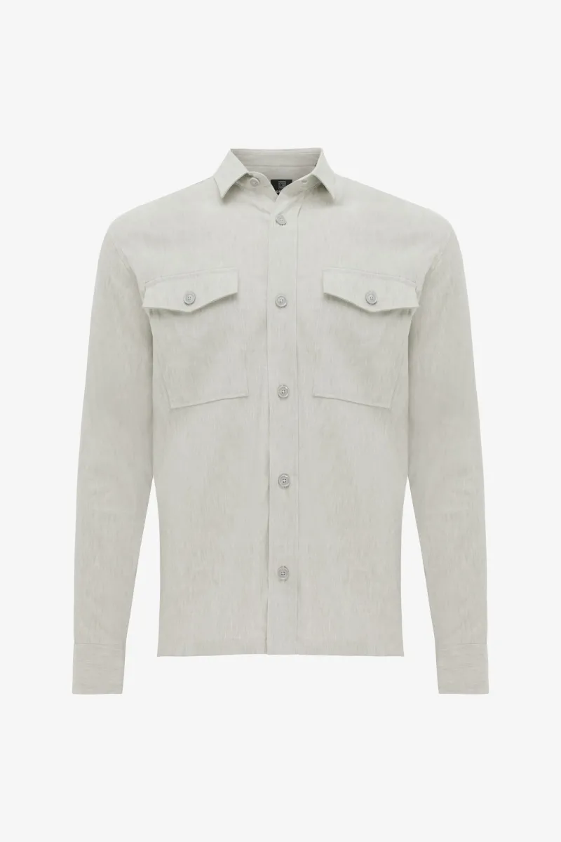 Linnen Overshirt | Lichtgroen