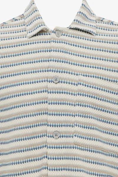 Gestreept Overshirt | Beige