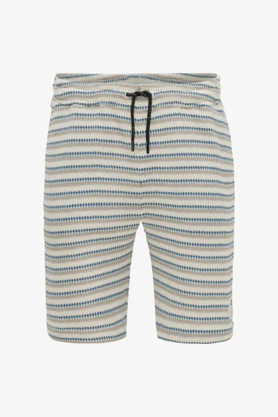 Gestreepte Korte Broek | Beige