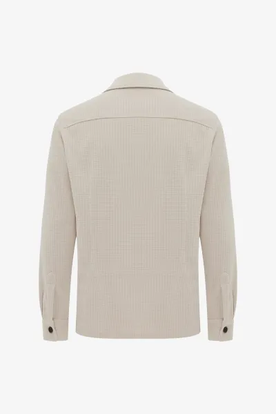 Structuur Overshirt | Beige