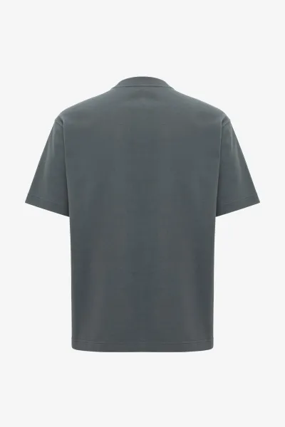 Relaxed fit print T-shirt  | Donkergrijs