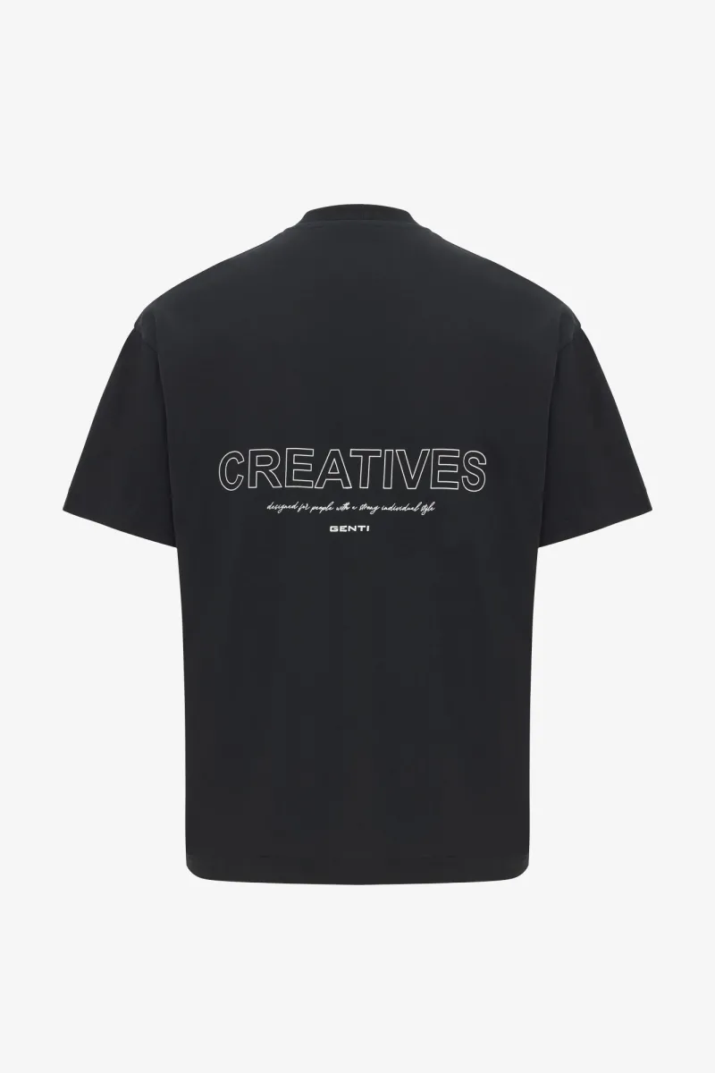 T-shirt Print | Zwart