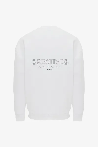 Backprint Sweater | Wit